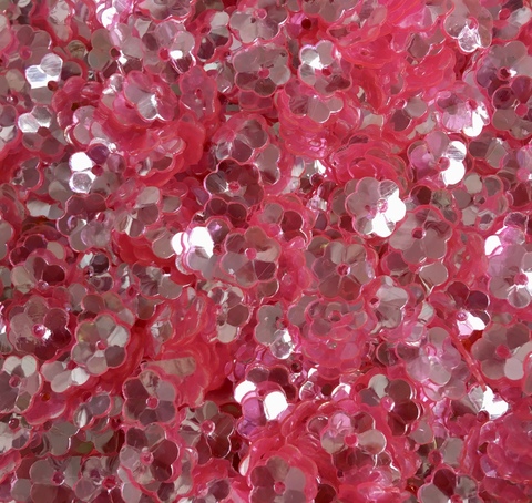 Пайетки цветы, цвет розовый с эффектом АВ, 6 мм, Индия