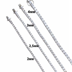 87543 -Теннисный браслет- дорожка из серебра с круглыми цирконами d=2мм