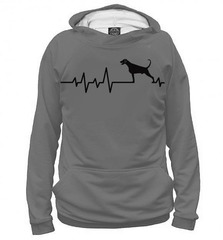 Толстовка "Сердечный ритм с хвостатым доберманом"