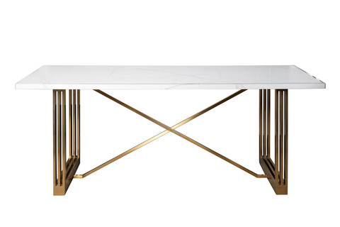 Стол обеденный 200х100х76см Garda Decor белый/золото