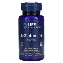 Life Extension L-Glutamine 500 mg 100 Veg Caps , Глютамин