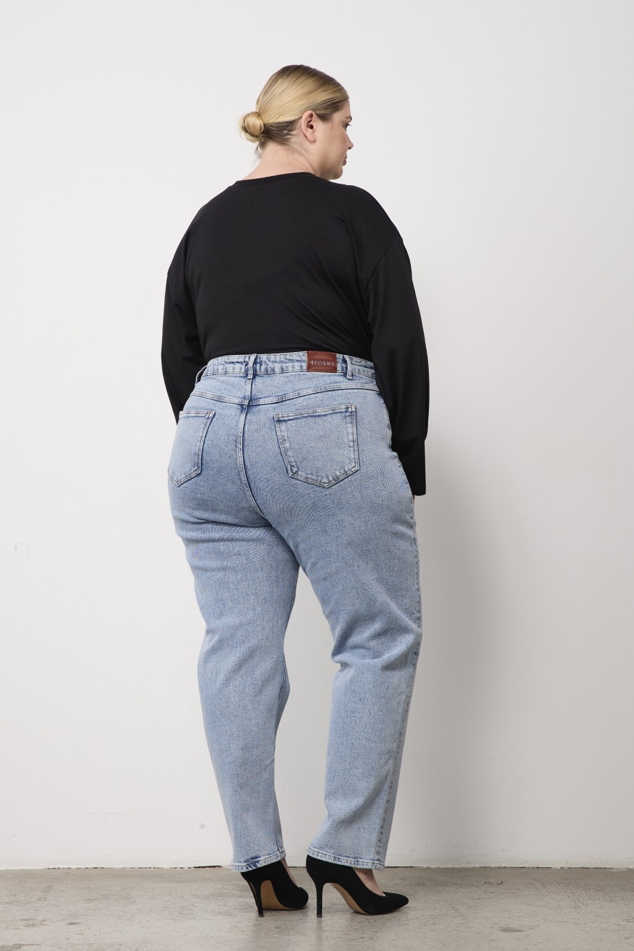 Джинсы mom fit, светло-голубой