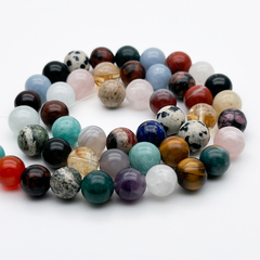 Натуральные камни микс, диаметр около 8-8,6 мм, цена за нить 48 шт