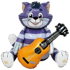 К Сидячая фигура, Простоквашино, Кот Матроскин с гитарой, 39*46*50 см, 1 шт. (Под воздух)