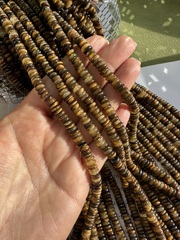Нить бусин из тигрового глаза 6,5мм, рондель