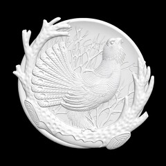 Силиконовый молд Глухарь (медальон) № 0483