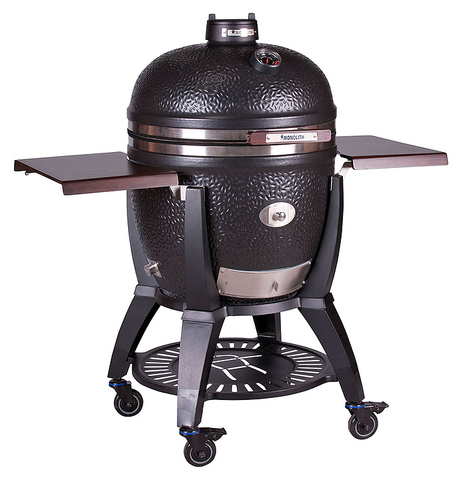 Гриль керамический Monolith Grill AVANTGARDE.66 (LeChef) черный матовый с боковыми столиками и подставкой