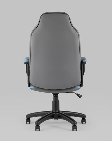 Кресло компьютерное игровое Кронос экокожа серый/синий