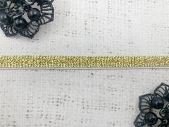 Резинка тканая, ш. 1 см, белый с золотом