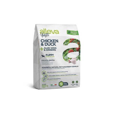 Сухой корм Alleva Holistic Puppy/Junior Chicken&Duck Mini, для щенков мини пород, курица/утка, 800г