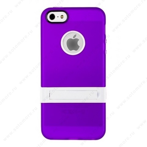 Накладка для iPhone SE/ 5s/ 5C/ 5 с подставкой фиолетовая