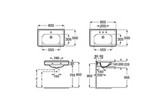 73270A0000 CARMEN РАКОВИНА 800Х500 1 ОТВ Д/СМЕС