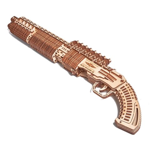 Дробовик SG-12 Shotgun от Wood Trick - Деревянный конструктор, деревянное оружие, игрушка, сборная модель, 3D пазл