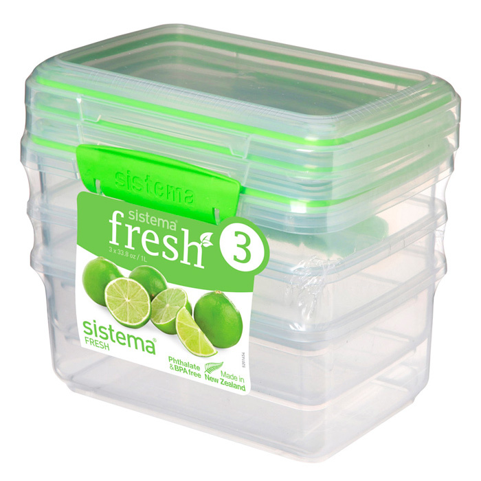 Набор пищевых контейнеров Sistema "Fresh" 1л, 3шт.