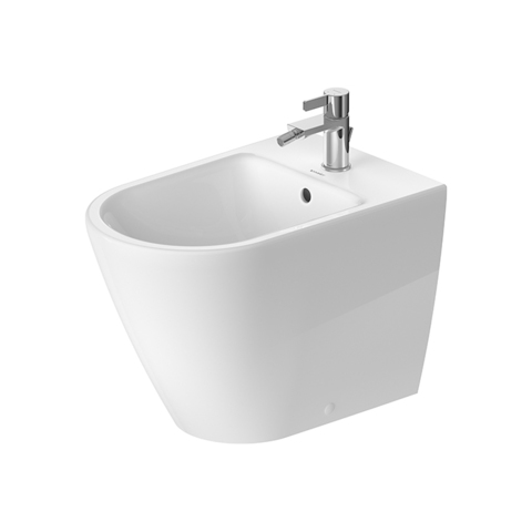 Duravit D-Neo Биде напольное 370x580х400 мм, с переливом, с 1 отв под смеситель, цвет: белый 2295100000