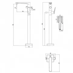 Смеситель для ванны напольный Lemark Bronx - LM3744GM