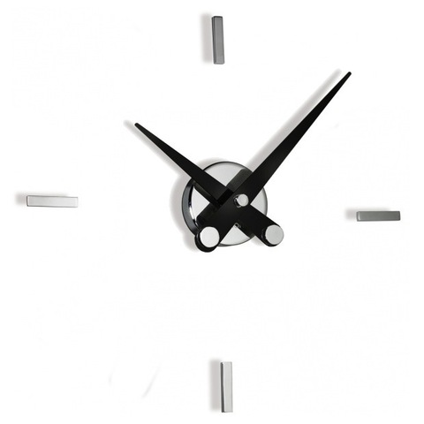 Часы Nomon PUNTOS SUSPENSIVOS 4i BLACK. (основа - хромированная сталь/деления и стрелки - черный лак) D=50см