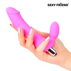Розовый безремневой страпон Sexy Friend - 