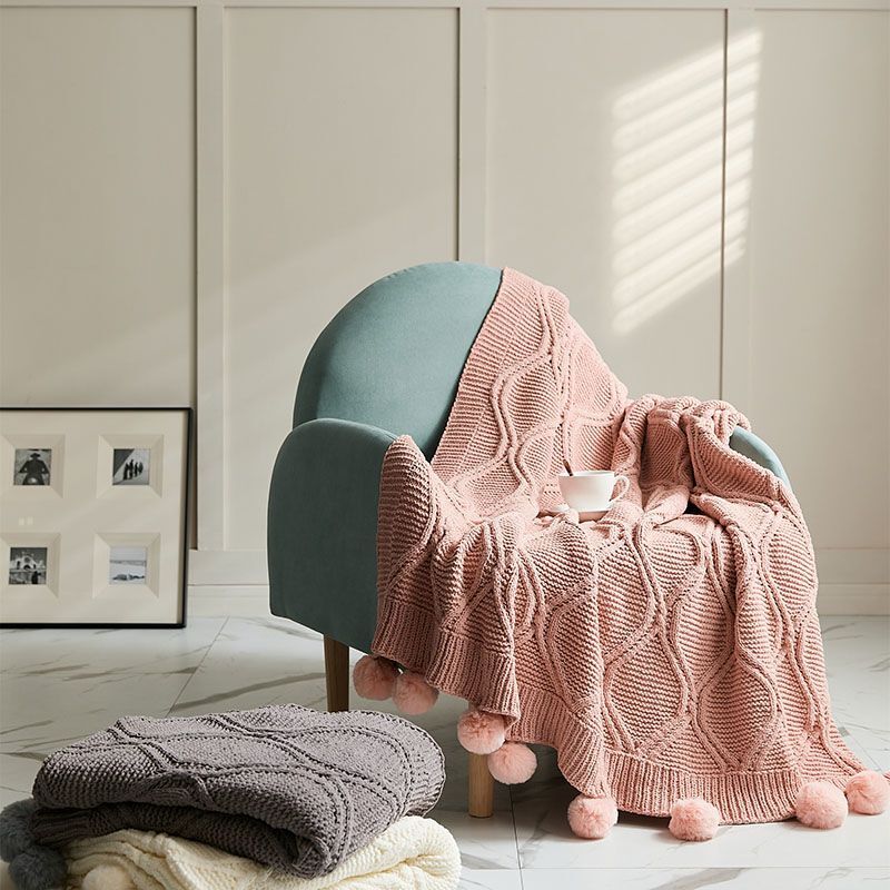 ZEPHYR HOME Плед вязаный 130х160 розовый