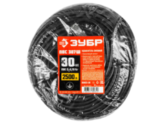 ЗУБР ПВС-307-Ш ПВС 3x0.75 30м 2500Вт, Силовой удлинитель-шнур (55022-30)