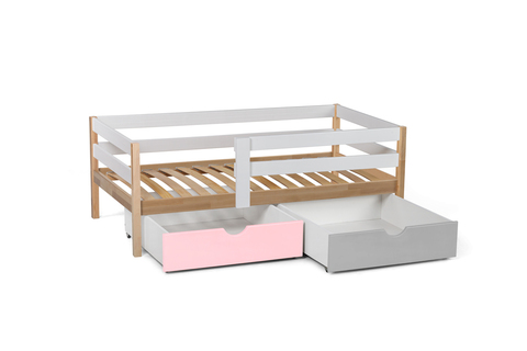 Кровать Scandi Sofa 160*80 см Wood&White с бортиком из массива березы