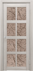 Межкомнатная дверь Мюнхен 01 ДО / Цвет тон Белая лиственница / Остекление "Гранит бронза" / Двери Верда