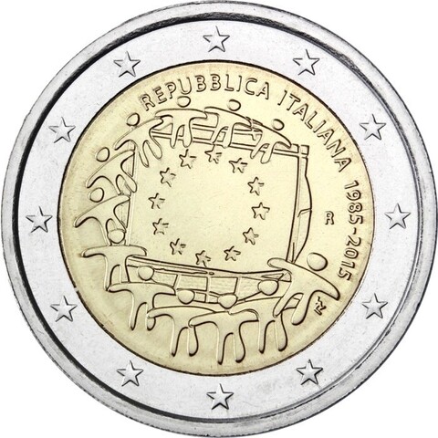 2 евро 2015 Италия - 30 лет флагу Евро Союза