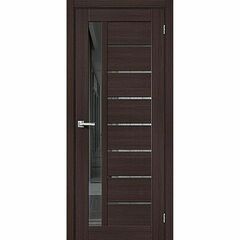 Купить Межкомнатная дверь экошпон Bravo-27 Wenge Melinga зеркало графит