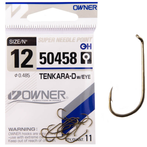 50458 № 12 Крючки OWNER Tenkara Down W/ Eye-Brown/ продажа от 5 уп.