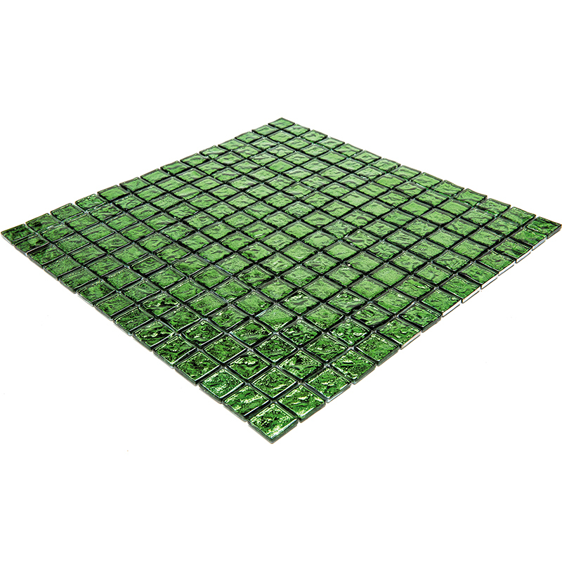 BSA-10-20 Стеклянная мозаика Natural Crystal зеленый темный квадрат глянцевый