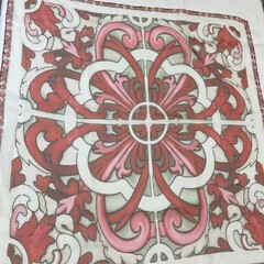 Платок шёлковый принт майолика DG бордовый 83*83 арт.П06