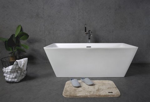 BelBagno BB60-1700-800 Отдельностоящая, прямоугольная акриловая ванна в комплекте со сливом-переливом цвета хром 1700x800x580