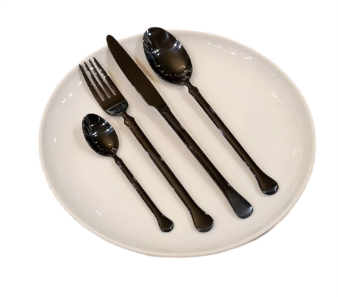 Набор столовых приборов 24 предмета Herdmar Kiev Black 82 черный