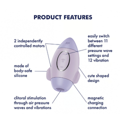 Стимулятор клитора с воздушной стимуляцией и вибрацией Satisfyer Mission Control (лиловый)