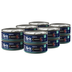 Консервы Brit Premium by Nature Sensitive для взрослых кошек с чувствительным пищеварением, ягнёнок, 12 шт x100 г