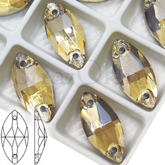 Стразы золотистые пришивные купить заказать из Китая  Golden Shadow Navette