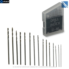 Сверла iFixit Precision Drill Bits мелкие в наборе 20 шт от 0,34 мм до 0,99 мм