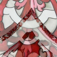 Платок шёлковый принт майолика DG бордовый 83*83 арт.П06