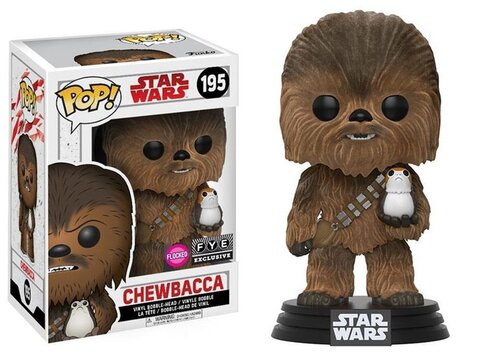 Funko POP! Star Wars: Chewbacca with Porg (Flocked Exc) (195)