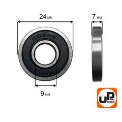 Подшипник шариковый UNITED PARTS 609-2RS (90-0392)