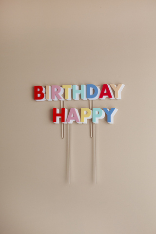 Топпер для торта "Happy Birthday", разноцветный