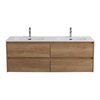 BelBagno KEP-140-2-MNO Столешница из керамогранита с двумя отверстиями под раковину и с двумя отверстиями под смеситель 1404x462 KEP-140-2-MNO Marmo Nero Opaco