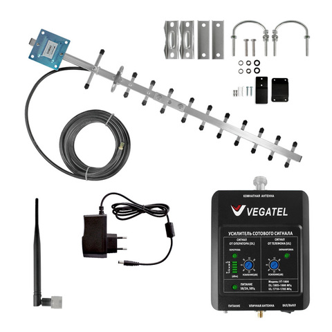 Готовый комплект усиления сотовой связи VEGATEL VT-1800-kit (LED)