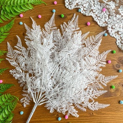 Папоротник Белый стильный, силиконовый, искусственная зелень, 48 см, набор 1 шт