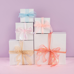 Лента органза с волнистым краем (4см*9,14м), Голубой, 1 шт.