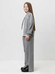 жакет  для девочки  КР 302836/серый меланж к605