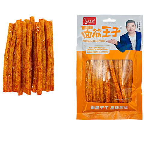 Снеки острые крылышки барбекю (оранжевая уп)(шк6977497388888) ZD0473 1кор*20бл*5шт, 76гр