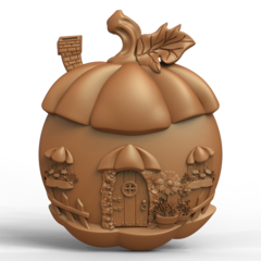 Силиконовый молд № 424 домик Тыква 2 D № 1 серия домики для гномов и фей)