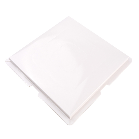 Прозрачная коробка для торта с пьедесталом (аквариум) 43,5*43,5*38 см, квадратная, белый