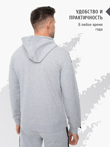 Толстовка на молнии «Мастер - Медвежий След» цвета серый меланж